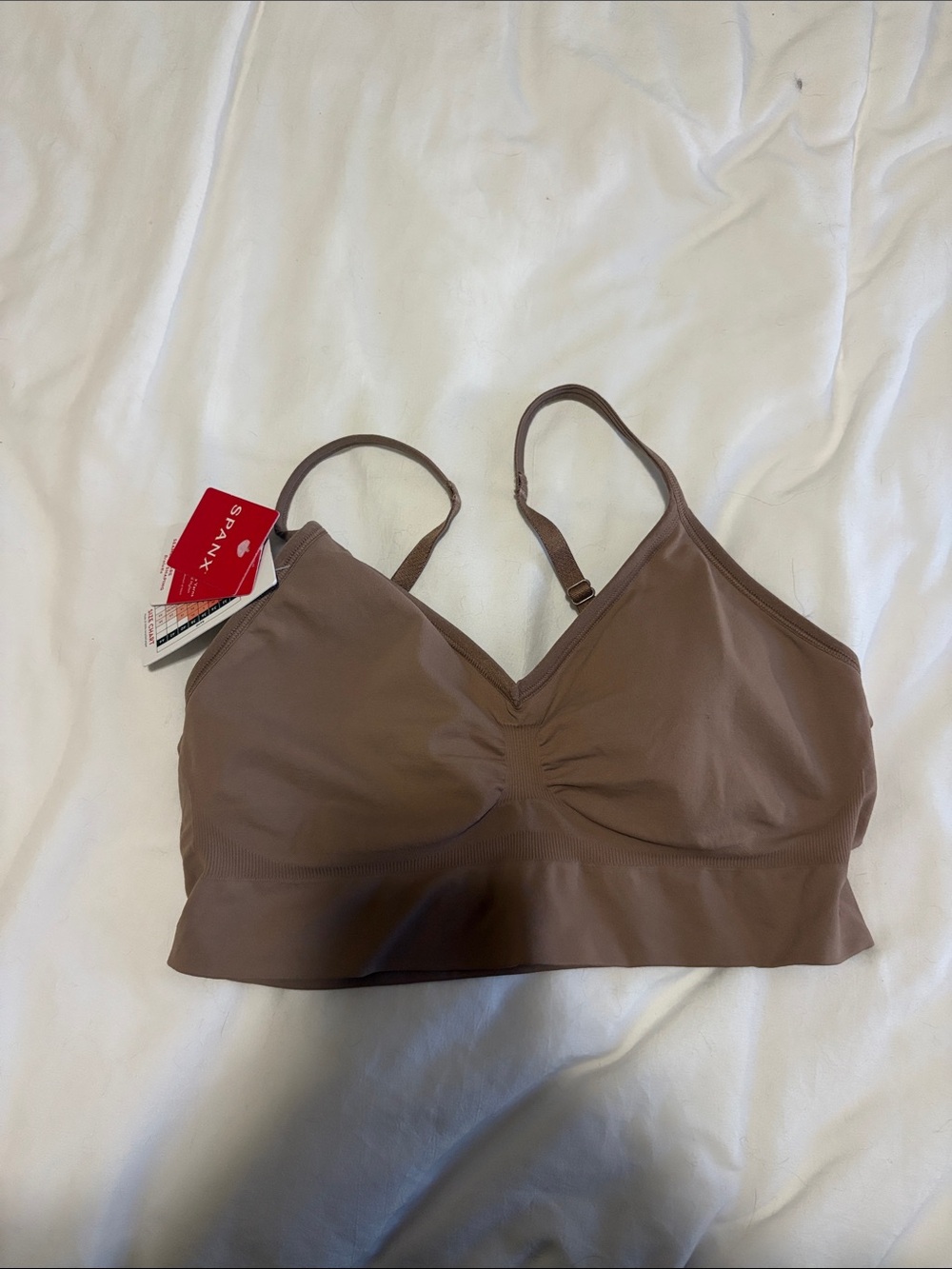 SPANX Smooth V-Neck Bralette in Taupe Brown